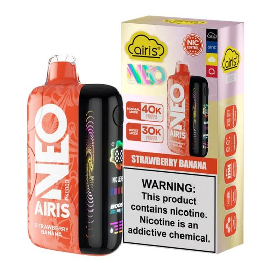 AIRIS NEO 5% DISPOSABLE (50ML) BOOST. MODE - 30K & NORM. MODE - 40K PUFFS 5CT/ BOX - STRAWBERRY BANANA