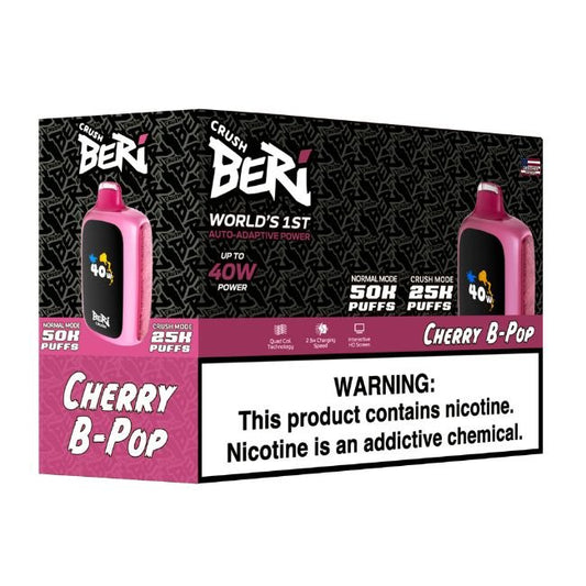 BERI CRUSH 5% DISPOSABLE (100ML) CRUSH. MODE - 25K & NORM. MODE - 50K PUFFS - BANANA TAFFY