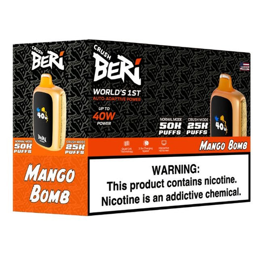 BERI CRUSH 5% DISPOSABLE (100ML) CRUSH. MODE - 25K & NORM. MODE - 50K PUFFS - MANGO BOMB