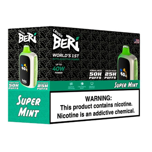 BERI CRUSH 5% DISPOSABLE (100ML) CRUSH. MODE - 25K & NORM. MODE - 50K PUFFS - SUPER MINT