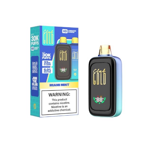 CLUB GOLD HD ANIMATED SCREEN 5% DISPOSABLE (110ML) 30K PUFFS 5CT/ BOX