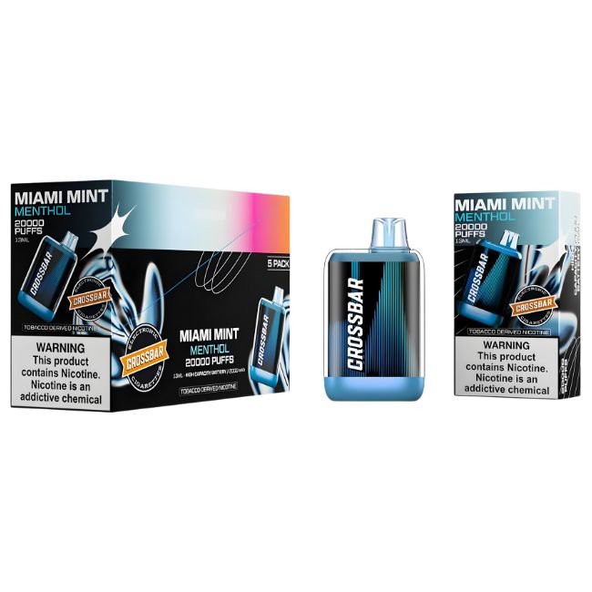 CROSSBAR TOBACCO DRIVED NICOTINE ELECTRIC CIGARETTES 5% DISPOSABLE (65ML) 20K PUFFS 5CT/ BOX