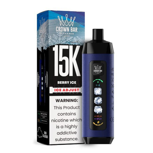 CROWN BAR BY AL FAKHER ICE ADJUST 5% DISPOSABLE (110ML) 15K PUFFS 5CT/ BOX (MADE IN UAE) - COOL MANGO