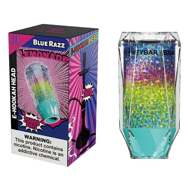 HEYBAR 5% DISPOSABLE E-HOOKAH HEAD (120ML) 25K PUFFS - BLUE RAZZ LEMONADE
