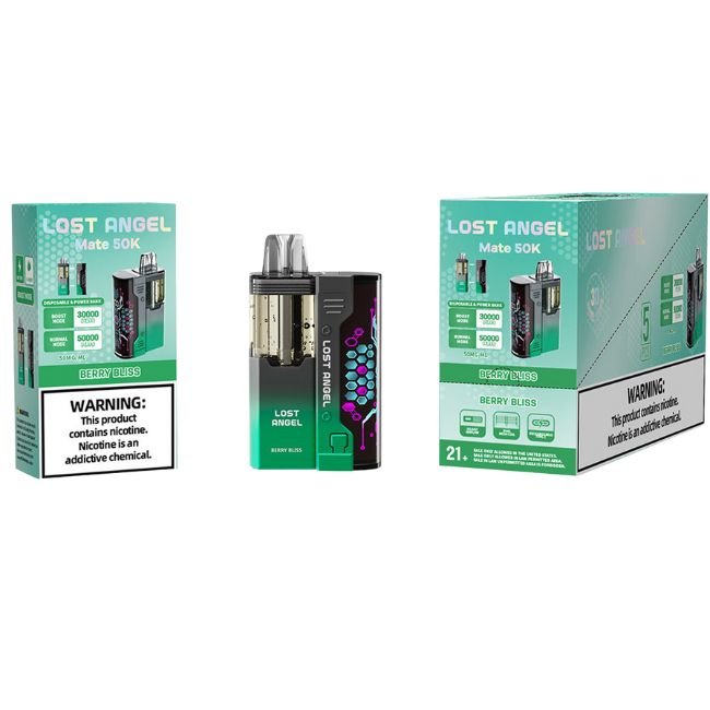LOST ANGEL 5% DISPOSABLE BUILT IN USA (100ML) BOOST MODE - 30K & NORM. MODE - 50K PUFFS 5CT/ BOX - BERRY BLISS