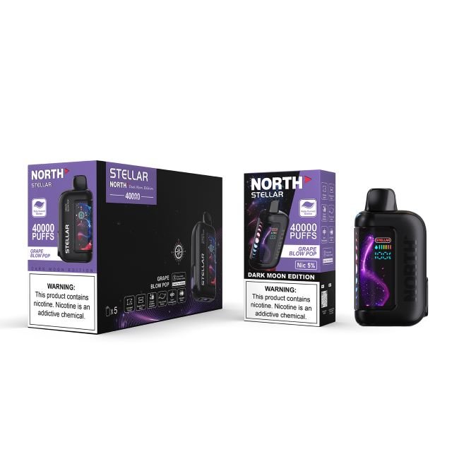 NORTH STELLAR DARK MOON EDITION 5% DISPOSABLE (100ML) 40K PUFFS - GRAPE BLOW POP