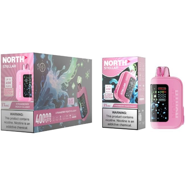 NORTH STELLAR SLUSHY EDITION 5% DISPOSABLE (100ML) 40K PUFFS 5CT/ BOX - STRAWBERRY PEACH SLUSHY
