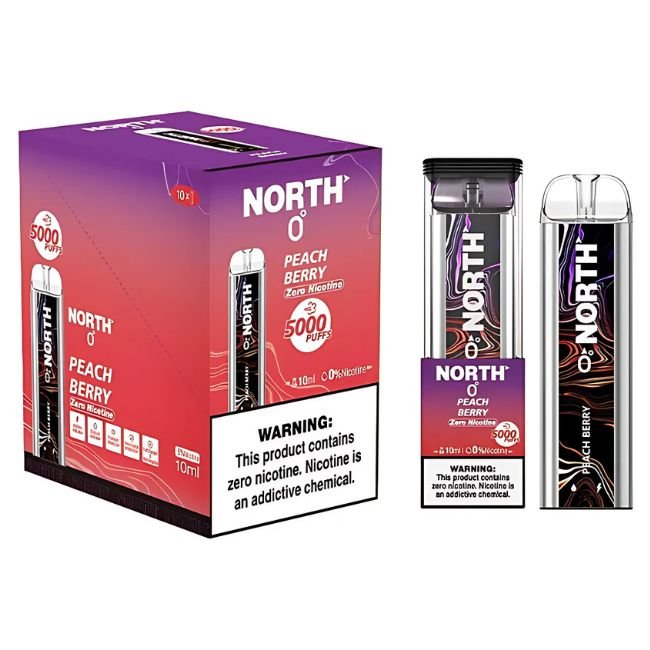 NORTH 0% DISPOSABLE (100ML) 5K PUFFS - PEACH BERRY