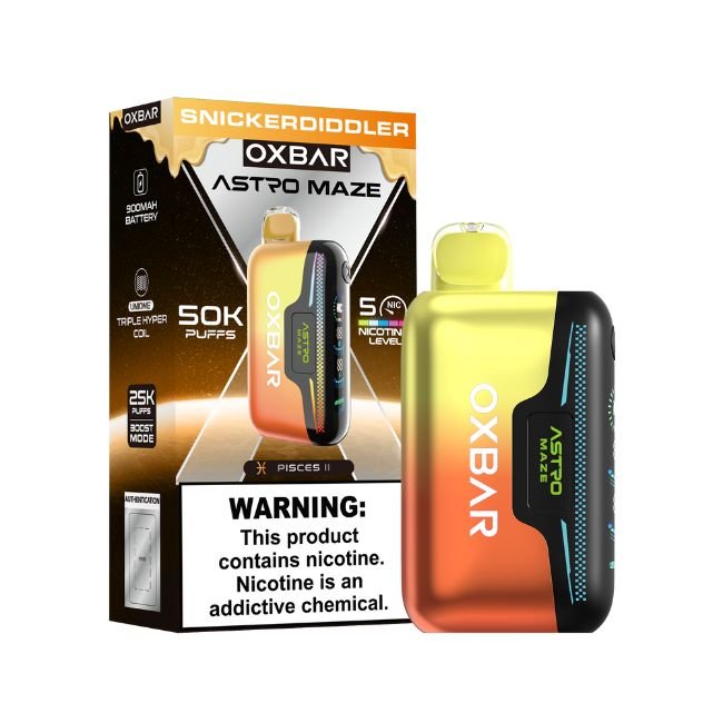 OXBAR ASTRO MAZE BY POD JUICE 5% DISPOSABLE (70ML) 50K PUFFS - SNICKER DIDDLER