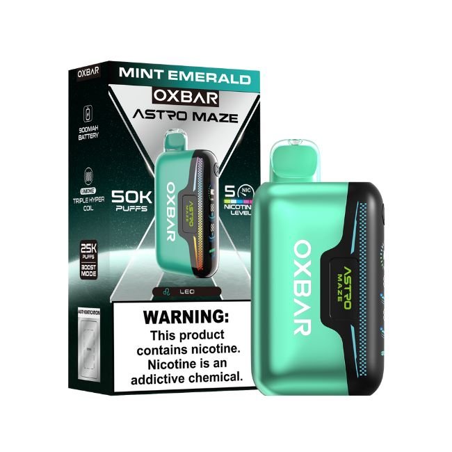 OXBAR ASTRO MAZE BY POD JUICE 5% DISPOSABLE (70ML) 50K PUFFS - MINT EMERALD