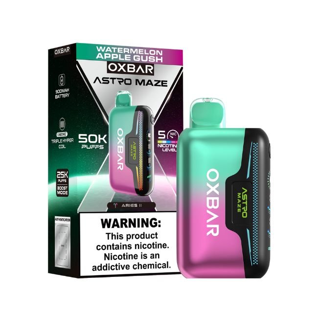 OXBAR ASTRO MAZE BY POD JUICE 5% DISPOSABLE (70ML) 50K PUFFS - WATERMELON APPLE GUSH