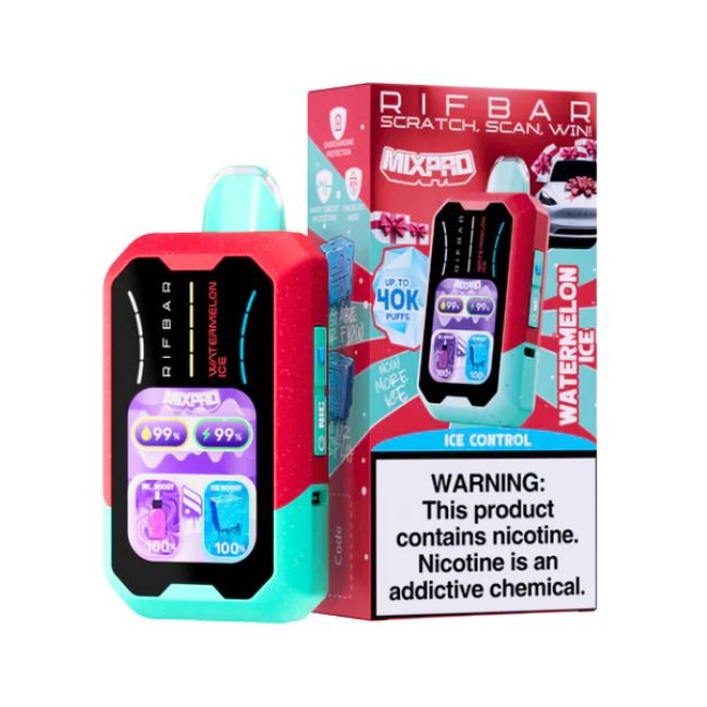 RIFBAR MIXPRO ICE CONTROL 5% DISPOSABLE (90ML) 40K PUFFS 5CT/ BOX