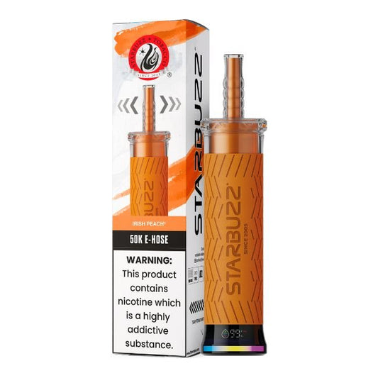 STARBUZZ 50K E-HOSE HOOKAH 6% DISPOSABLE (40ML) 50K PUFFS 1CT/ SINGLE - IRISH PEACH