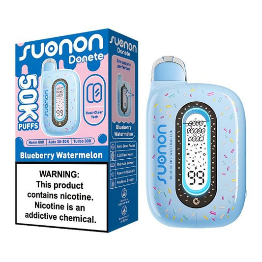 SUONON DONETE POWERED BY NEXA 5% DISPOSABLE (100ML) 50K PUFFS 5CT/ BOX - BLUEBERRY WATERMELON