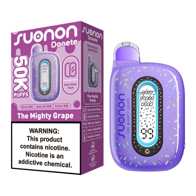 SUONON DONETE POWERED BY NEXA 5% DISPOSABLE (100ML) 50K PUFFS 5CT/ BOX - THE MIGHTY GRAPE
