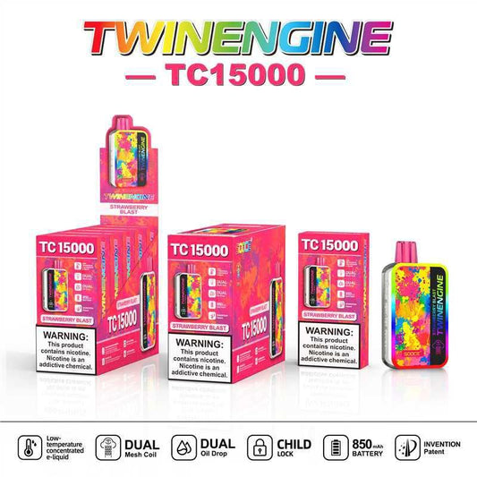 TWINENGINE SOOCE TC15000 BY KANGVAPE 5% DISPOSABLE ( 115ML) 15K PUFFS 5CT/ BOX - BLUEBERRY GRAPE BLAST