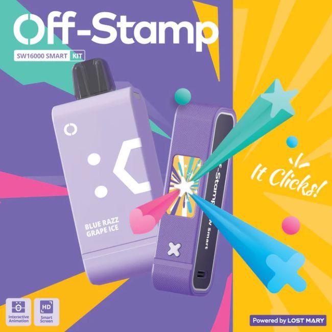 OFF STAMP SW16000 BY LOST MARY 5% DISPOSABLE KIT (85ML) 16K PUFFS - Gallery Image