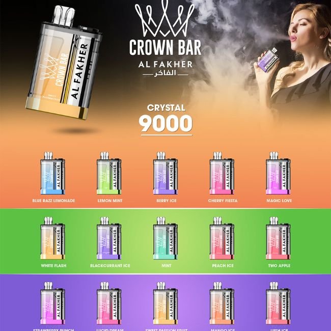 CROWN BAR BY AL FAKHER 5% DISPOSABLE (180ML) 9K PUFFS