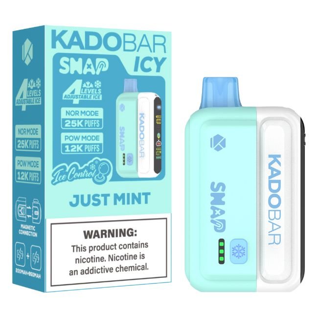 KADO BAR SNAP ICY-ICE CONTROL 5% DISPOSABLE (90ML) POW. MODE - 12K & NORM. MODE - 25K PUFFS