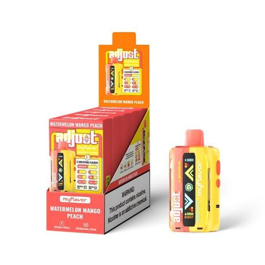 ADJUST MYFLAVOR 5% DISPOSABLE (100ML) 40K PUFFS - WATERMELON MANGO PEACH