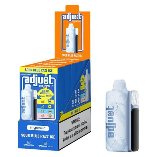 ADJUST MYSOUR 5% DISPOSABLE (100ML) 40K PUFFS 5CT/ BOX - SOUR BLUE RAZZ ICE