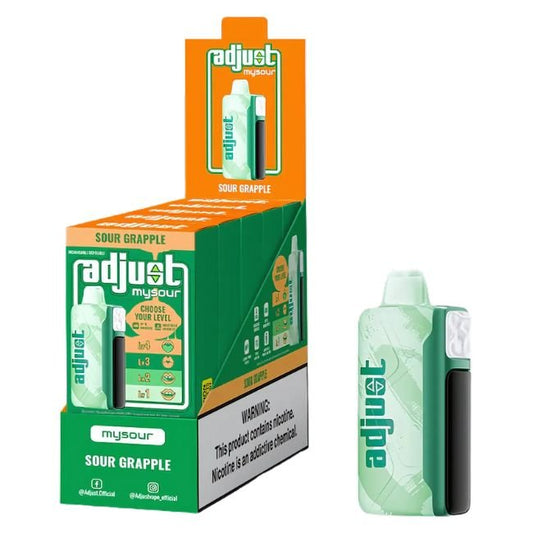 ADJUST MYSOUR 5% DISPOSABLE (100ML) 40K PUFFS 5CT/ BOX - SOUR GRAPPLE