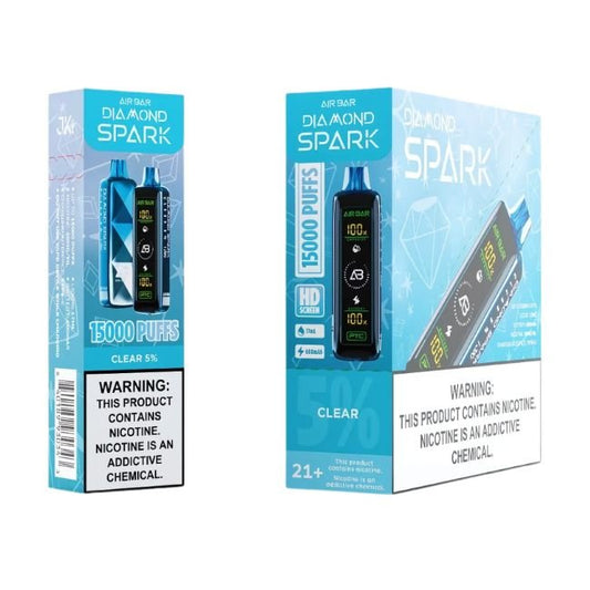 AIR BAR DIAMOND SPARK 5% DISPOSABLE (85ML) 15K PUFFS - CLEAR