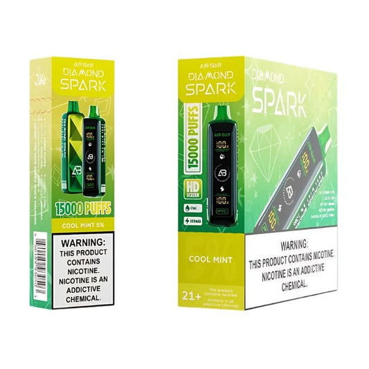 AIR BAR DIAMOND SPARK 5% DISPOSABLE (85ML) 15K PUFFS - COOL MINT