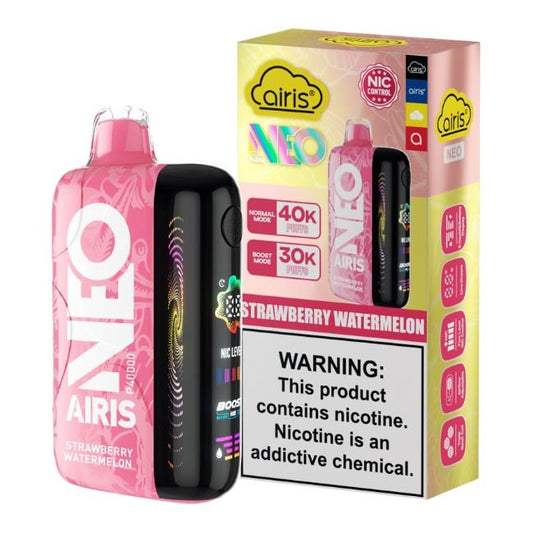AIRIS NEO 5% DISPOSABLE (50ML) BOOST. MODE - 30K & NORM. MODE - 40K PUFFS 5CT/ BOX - STRAWBERRY WATERMELON