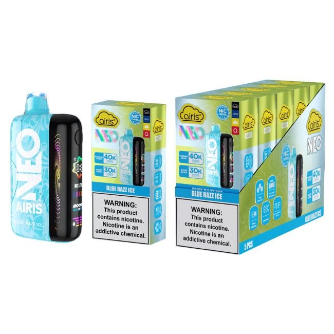 AIRIS NEO 5% DISPOSABLE (50ML) BOOST. MODE - 30K & NORM. MODE - 40K PUFFS 5CT/ BOX - WHITE PEACH RASPBERRY