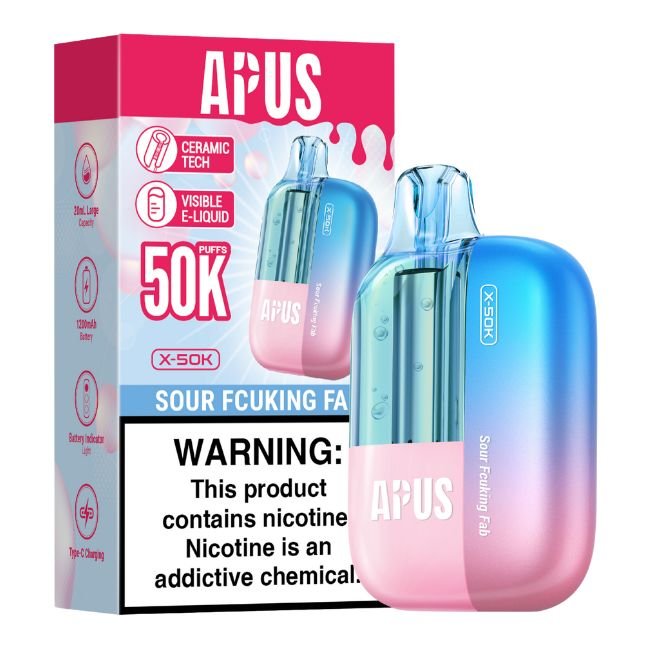 APUS X-50K 5% DISPOSABLE (100ML) 50K PUFFS 5CT/ BOX (BUY 10 GET 1)