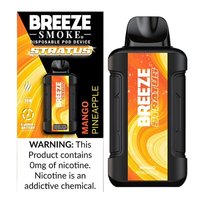 BREEZE STRATUS 0% (ZERO NICOTINE) DISPOSABLE (100ML) 15K PUFFS 5CT/ BOX