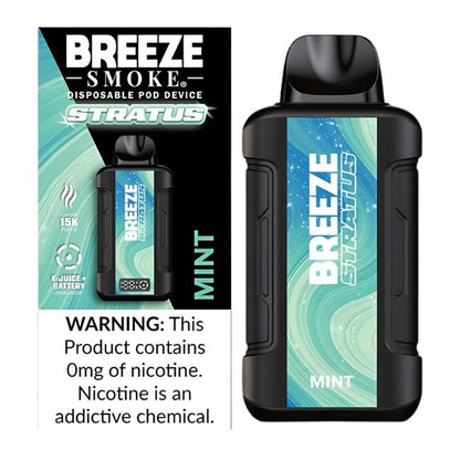 BREEZE STRATUS 0% (ZERO NICOTINE) DISPOSABLE (100ML) 15K PUFFS 5CT/ BOX