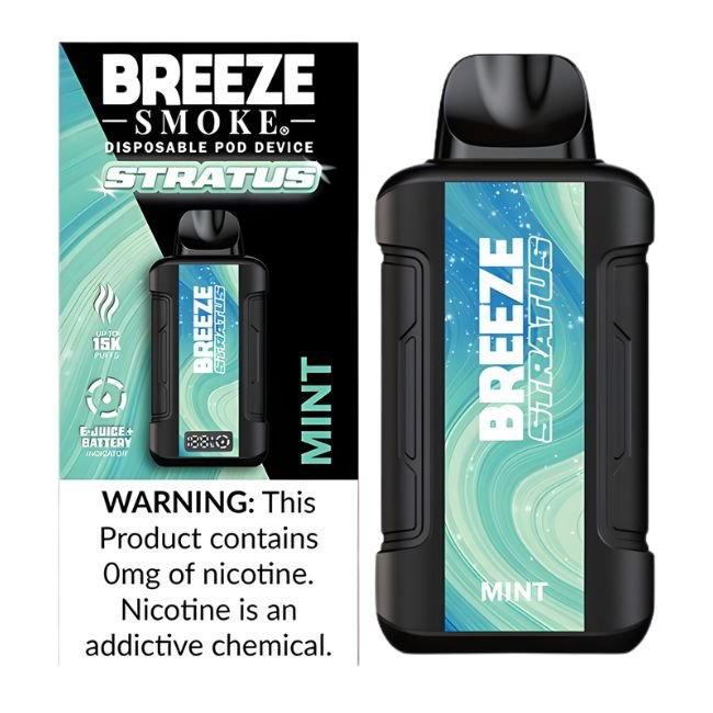 BREEZE STRATUS 0% (ZERO NICOTINE) DISPOSABLE (100ML) 15K PUFFS 5CT/ BOX
