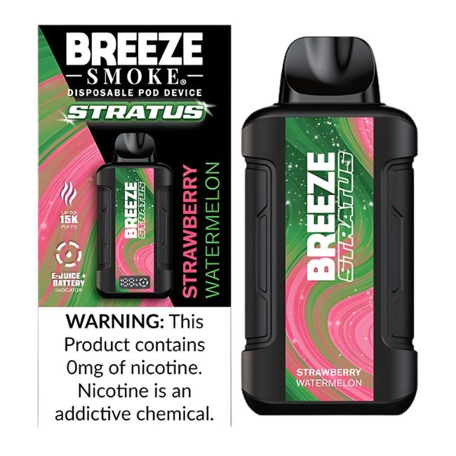 BREEZE STRATUS 0% (ZERO NICOTINE) DISPOSABLE (100ML) 15K PUFFS 5CT/ BOX