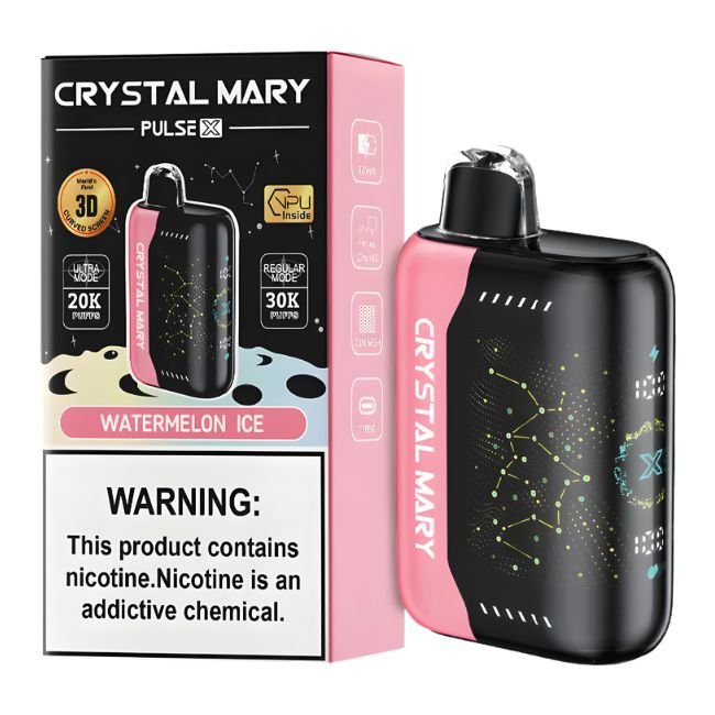 CRYSTAL MARY PULSE X 5% DISPOSABLE (90ML) PULSE MODE - 20K & REG. MODE - 30K PUFFS 5CT/ BOX