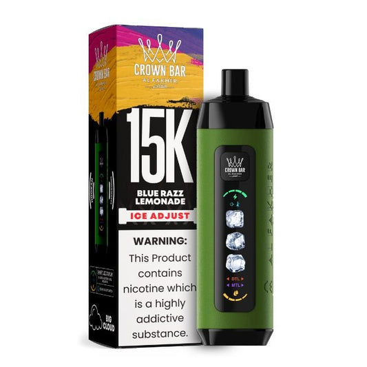 CROWN BAR BY AL FAKHER ICE ADJUST 5% DISPOSABLE (110ML) 15K PUFFS 5CT/ BOX (MADE IN UAE) - BLUE RAZZ LEMONADE