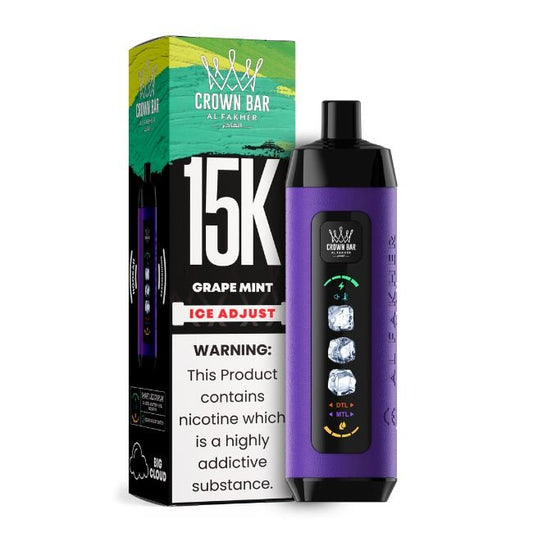 CROWN BAR BY AL FAKHER ICE ADJUST 5% DISPOSABLE (110ML) 15K PUFFS 5CT/ BOX (MADE IN UAE) - MINT