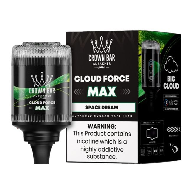 CROWN BAR BY AL FAKHER CLOUD FORCE MAX 5% DISPOSABLE HOOKAH HEAD (60ML) 50K PUFFS 1CT/ SINGLE