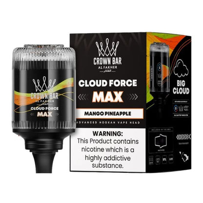 CROWN BAR BY AL FAKHER CLOUD FORCE MAX 5% DISPOSABLE HOOKAH HEAD (60ML) 50K PUFFS 1CT/ SINGLE