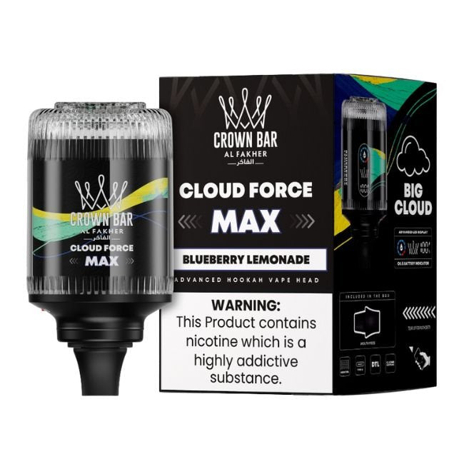CROWN BAR BY AL FAKHER CLOUD FORCE MAX 5% DISPOSABLE HOOKAH HEAD (60ML) 50K PUFFS 1CT/ SINGLE