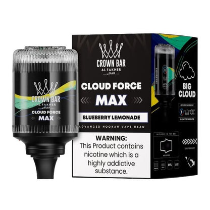 CROWN BAR BY AL FAKHER CLOUD FORCE MAX 5% DISPOSABLE HOOKAH HEAD (60ML) 50K PUFFS 1CT/ SINGLE