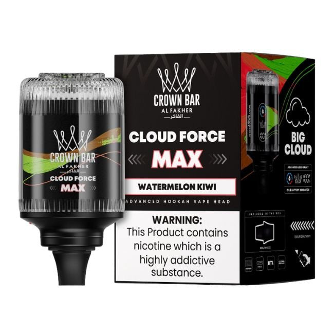 CROWN BAR BY AL FAKHER CLOUD FORCE MAX 5% DISPOSABLE HOOKAH HEAD (60ML) 50K PUFFS 1CT/ SINGLE