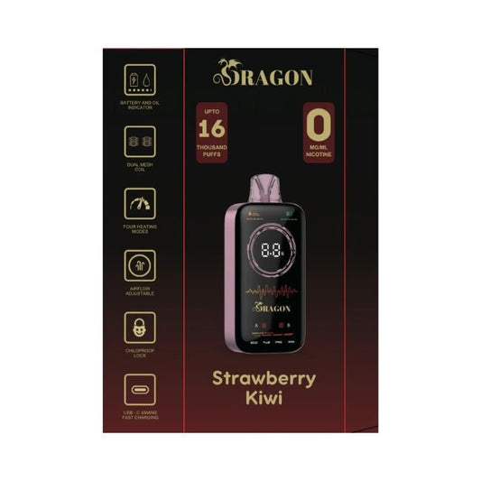 DRAGON ZERO 0% DISPOSABLE (100ML) 16K PUFFS - STRAWBERRY KIWI