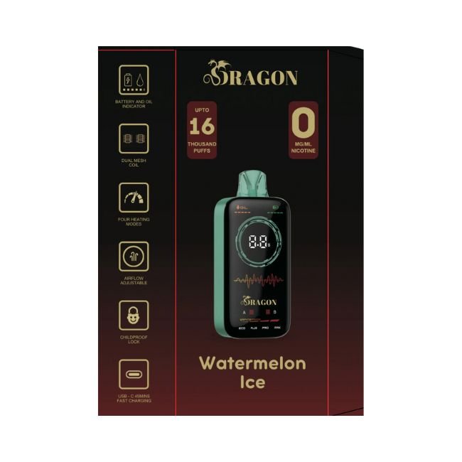 DRAGON ZERO 0% DISPOSABLE (100ML) 16K PUFFS - WATERMELON ICE