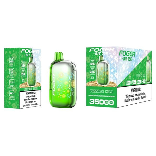 FOGER BIT 5% DISPOSABLE (100ML) NORM MODE - 35K & BOOST. MODE - 25K PUFFS 5CT/ BOX - PASSION KIWI