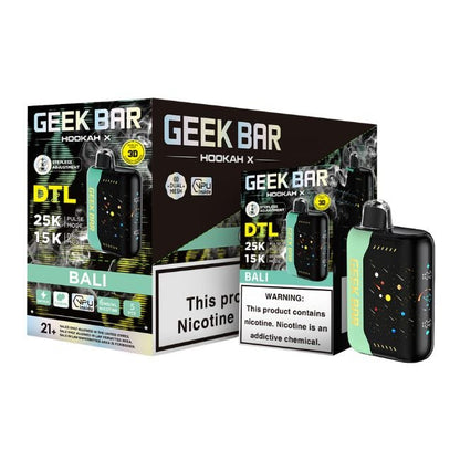 GEEK BAR HOOKAH X DTL 6% DISPOSABLE (90ML) DTL. MODE - 15K & PULSE. MODE - 25K PUFFS 5CT/ BOX