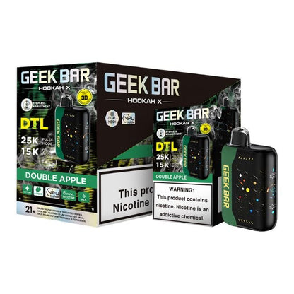 GEEK BAR HOOKAH X DTL 6% DISPOSABLE (90ML) DTL. MODE - 15K & PULSE. MODE - 25K PUFFS 5CT/ BOX