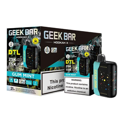 GEEK BAR HOOKAH X DTL 6% DISPOSABLE (90ML) DTL. MODE - 15K & PULSE. MODE - 25K PUFFS 5CT/ BOX