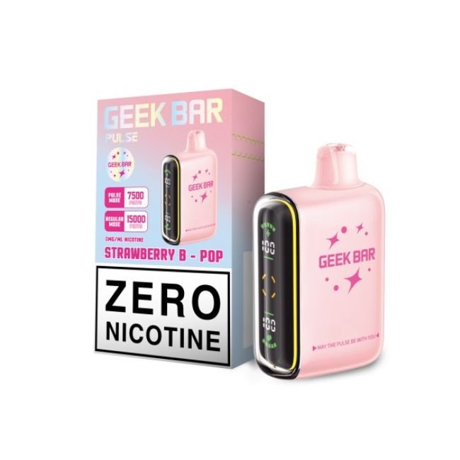 GEEK BAR PULSE 0% DISPOSABLE (ZERO NICOTINE) (80ML) PULSE MODE - 7.5K & REG. MODE - 15K PUFFS 5CT/ BOX